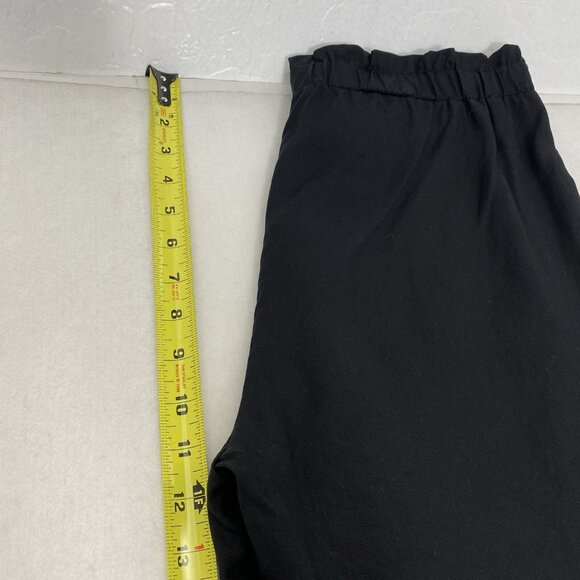 RAMY BROOKS Women Allyn Pants Satin Paperbag Elastic Tie Waist Sz M Black 3-50 - Picture 7 of 12